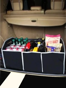 汽車後備箱貨物儲物袋，汽車和後備箱可折疊黑色儲物盒，雜物袋汽車配件 - 黑色 - 查看 2