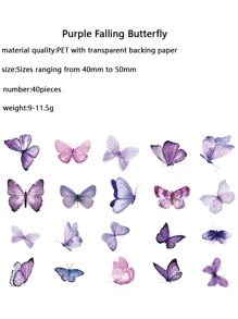 40 tờ sticker hình con bướm cổ điển dùng để trang trí nhà cửa - trái cam - Xem 10
