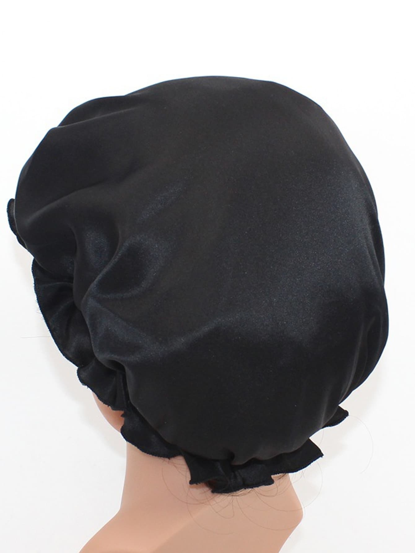 1pc Black Breathable Satin Hair Protection Cap, Hair Dye Cap SHEIN UK