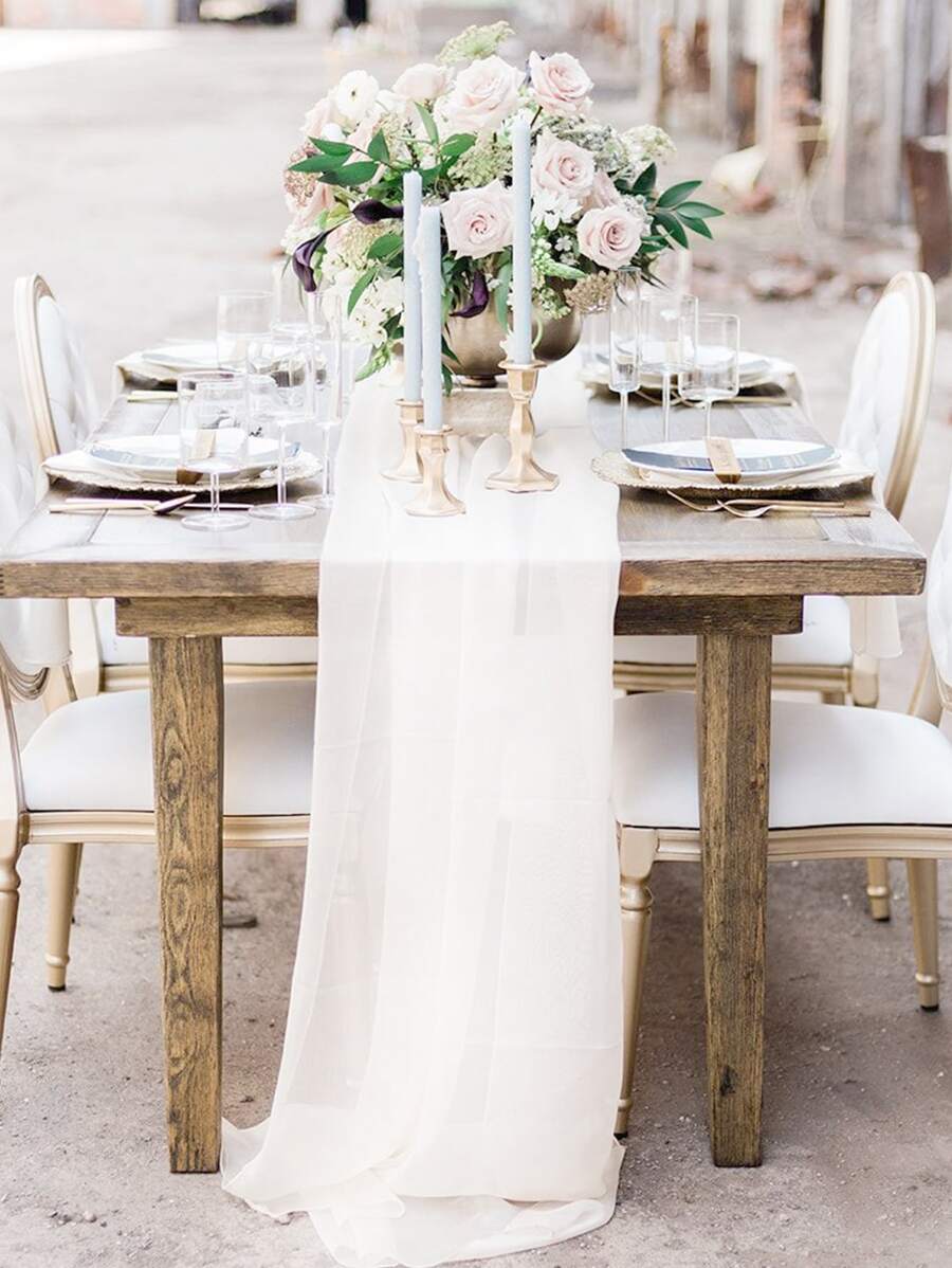 1 Miếng Dùng một lần Gai Xếp li Bàn Lá cờ Đối với Các bữa tiệc - trắng - Xem 1