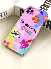 Cartoon Graphic Phone Case - Black - View 3