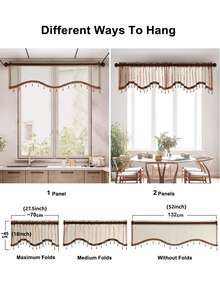 1pc Chocolate Brown Sheer Window Curtain - Chocolate Brown - View 7