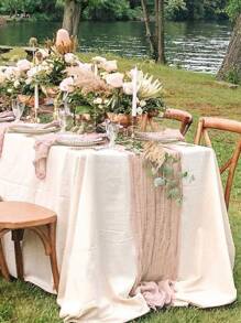 1PC 90cm * 180cm Khăn trải bàn xếp nếp dùng một lần cho các bữa tiệc - Lạc đà - Xem 3