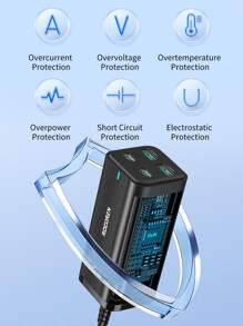 Rocoren 100W PD3.0 GaN 桌面充電器頭 歐規插頭 - 黑色 - 查看 6