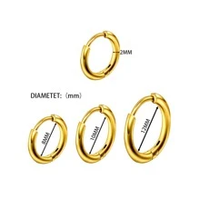 3pairs/Set 2.0 Line Stainless Steel Hoop Earrings For Women, Simple & Titanium Steel Ear Buckle Fashionable And Elegant Earrings In Different Sizes