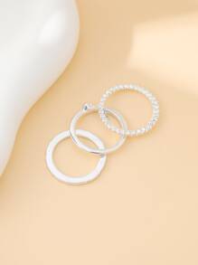 3 chiếc nhẫn tối giản - Bạc - Xem 4