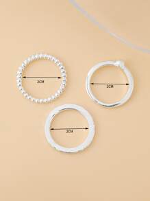 3 chiếc nhẫn tối giản - Bạc - Xem 2