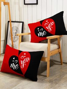 2入組愛心和字母圖案枕套不附帶枕芯 - 查看 6