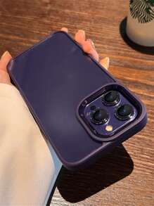Contrast Frame Clear Phone Case - Purple - View 2