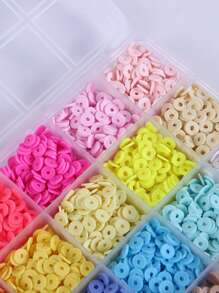 1 hộp/24 chiếc Nhiều Màu Sắc theo phong cách Bohemian 6mm Hạt Tròn Mềm Mại Mảnh Gốm Cho Dây Làm, Vòng Tay - Nhiều màu - Xem 3