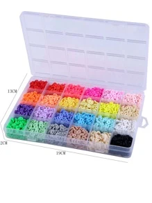 1 hộp/24 chiếc Nhiều Màu Sắc theo phong cách Bohemian 6mm Hạt Tròn Mềm Mại Mảnh Gốm Cho Dây Làm, Vòng Tay - Nhiều màu - Xem 4