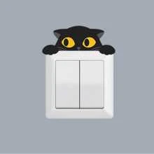 Cartoon Cat Wall Switch Decoration Sticker - Multicolor - View 5
