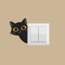 Cartoon Cat Wall Switch Decoration Sticker - Multicolor - View 2