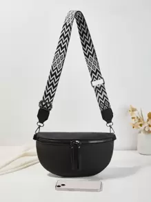 Fashionable & Versatile Elegant Commuter/Unisex Waist Bag - Black - View 3