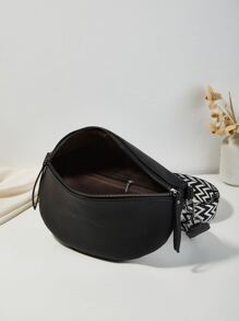 Fashionable & Versatile Elegant Commuter/Unisex Waist Bag - Black - View 5