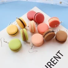 1 Cặp Mô Phỏng Sáng Tạo Thực Phẩm Bánh Macaron Cá Nhân Hóa Dễ Thương Mọi Thứ Với Bông Tai Vui Nhộn - Hồng - Xem 6