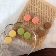1 par de pendientes creativos con simulación de comida, pastel y macarrón, personalizados y lindos para divertirse - Verde - Ver 8