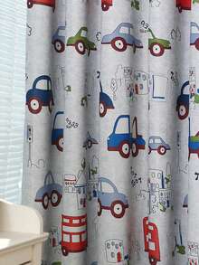1pc Cartoon Car Design Children's Blackout Curtain - Multicolor - View 4