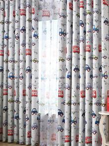 1pc Cartoon Car Design Children's Blackout Curtain - Multicolor - View 2