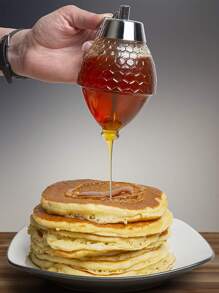 1 件蜂蜜分配器防滴漏 - 枫糖浆分配器 - 漂亮的蜂巢形蜂蜜罐 - 带支架的蜂蜜罐，精美的蜜蜂装饰 - 無色 - 查看 2