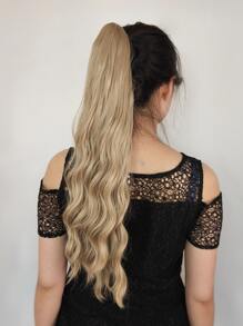 Vuốt Kẹp Dài Xoăn Đuôi Ngựa Nối Tóc Tổng Hợp - Màu Khaki - Xem 4