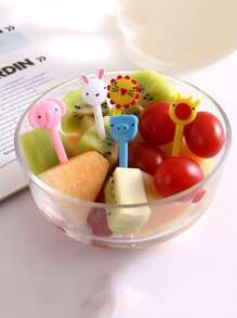 10 piezas Tenedor de fruta con diseño de dibujos animados - Multicolor - Ver 2