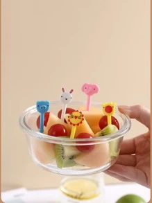 10 piezas Tenedor de fruta con diseño de dibujos animados - Multicolor - Ver 4