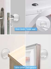 6 PEZZI Ferma porta e protezione per parete, protezione per parete, ammortizzatori per maniglia porta in gomma trasparente, cuscinetti protettivi circolari per parete, protettori per pareti con adesivo resistente dai colpi delle maniglie, protezione trasparente per pareti dalle maniglie, paraurti per porte che proteggono la superficie della parete