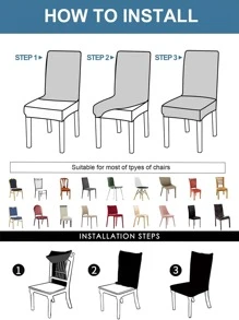 Velvet Elastic Dining Chair Cover 1pc - Dark Grey - View 7