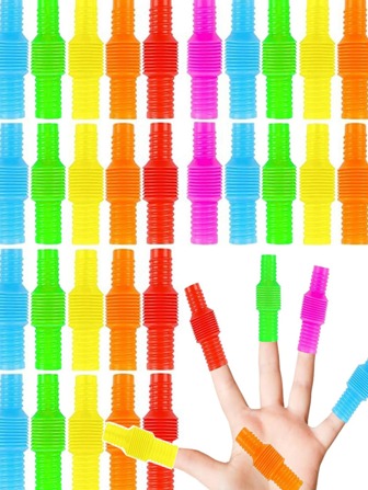 10入組隨機顏色小巧泡泡棒手指擠壓玩具，多彩減壓玩具適合兒童、成人、學生、文具和學校用品