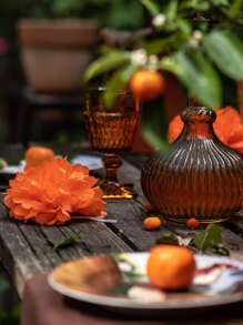 9 piezas Pompones de papel de seda unicolor - Naranja - Ver 3