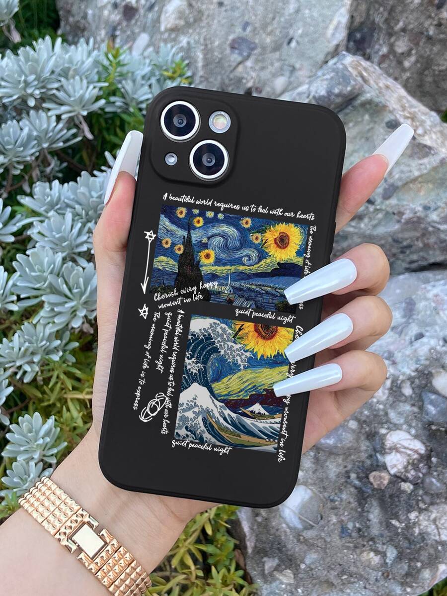 Funda de teléfono con estampado de flores - Multicolor - Ver 1