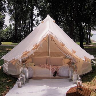 Diameter 3M 4M 5M 6M Outdoor Waterproof Family Glamping Yurt Oxford Cloth Bell Tent for Event Wedding Party