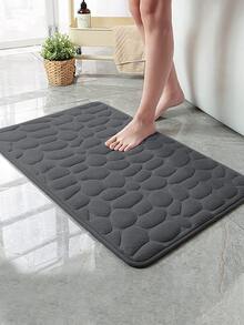 1 Miếng Đơn giản Màu thuần Đá hoa văn Hồi phục chậm Nước Hấp thụ Phòng tắm Thảm trải sàn - Màu xám đen - Xem 2