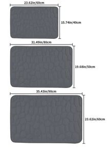 1 Miếng Đơn giản Màu thuần Đá hoa văn Hồi phục chậm Nước Hấp thụ Phòng tắm Thảm trải sàn - Màu xám đen - Xem 6