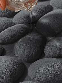 1 Miếng Đơn giản Màu thuần Đá hoa văn Hồi phục chậm Nước Hấp thụ Phòng tắm Thảm trải sàn - Màu xám đen - Xem 4