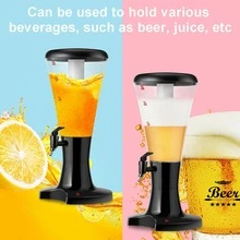 Costway Set of 2 Cold Draft Beverage Tower Dispenser 3L Plastic w/LED Lights New - Black - View 6