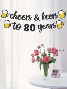 1 件字母和啤酒装饰横幅，圣诞节 - 黑色 - 查看 11