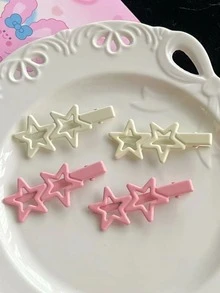 4入組星形裝飾鴨嘴夾 - 彩色 - 查看 2