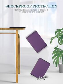 1 pieza Funda liso anticaída PU compatible con Kindle - Morado - Ver 4