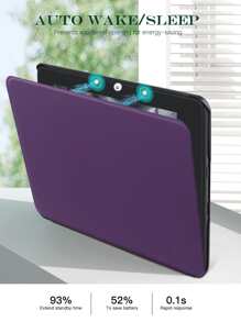 1 pieza Funda liso anticaída PU compatible con Kindle - Morado - Ver 3