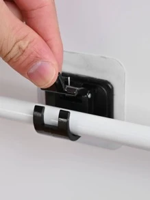 1套裝窗簾竿夾,竿和流蘇 - 黑色 - 查看 3