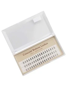 Lashtalk 1盒手工製作的下睫毛新月形底部睫毛3D自然柔軟舒適裸妝工具透明莖54簇