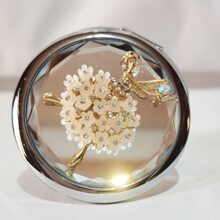 Compact Mirror, Pocket Mirror, Small Wallet Mirror, Mini Portable Travel Makeup Mirror, Foldable Handheld Double Sided Magnifying Makeup Mirror - Silver - View 1