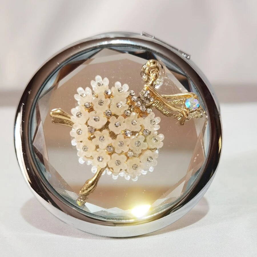 Compact Mirror, Pocket Mirror, Small Wallet Mirror, Mini Portable Travel Makeup Mirror, Foldable Handheld Double Sided Magnifying Makeup Mirror - Silver - View 1