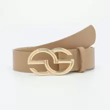 Metal Buckle Belt - Khaki - View 2