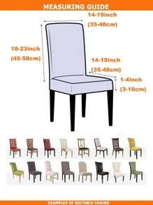 1入組淺灰色餐椅套簡約滌綸防塵彈力餐廳椅套 - 淺灰色 - 查看 2