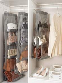 1入組無紡布織物懸掛包收納袋,現代灰色防塵懸掛包收納 - 灰色 - 查看 1