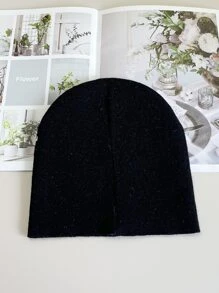 Mũ len họa tiết đầu lâu - Đen và trắng - Xem 3