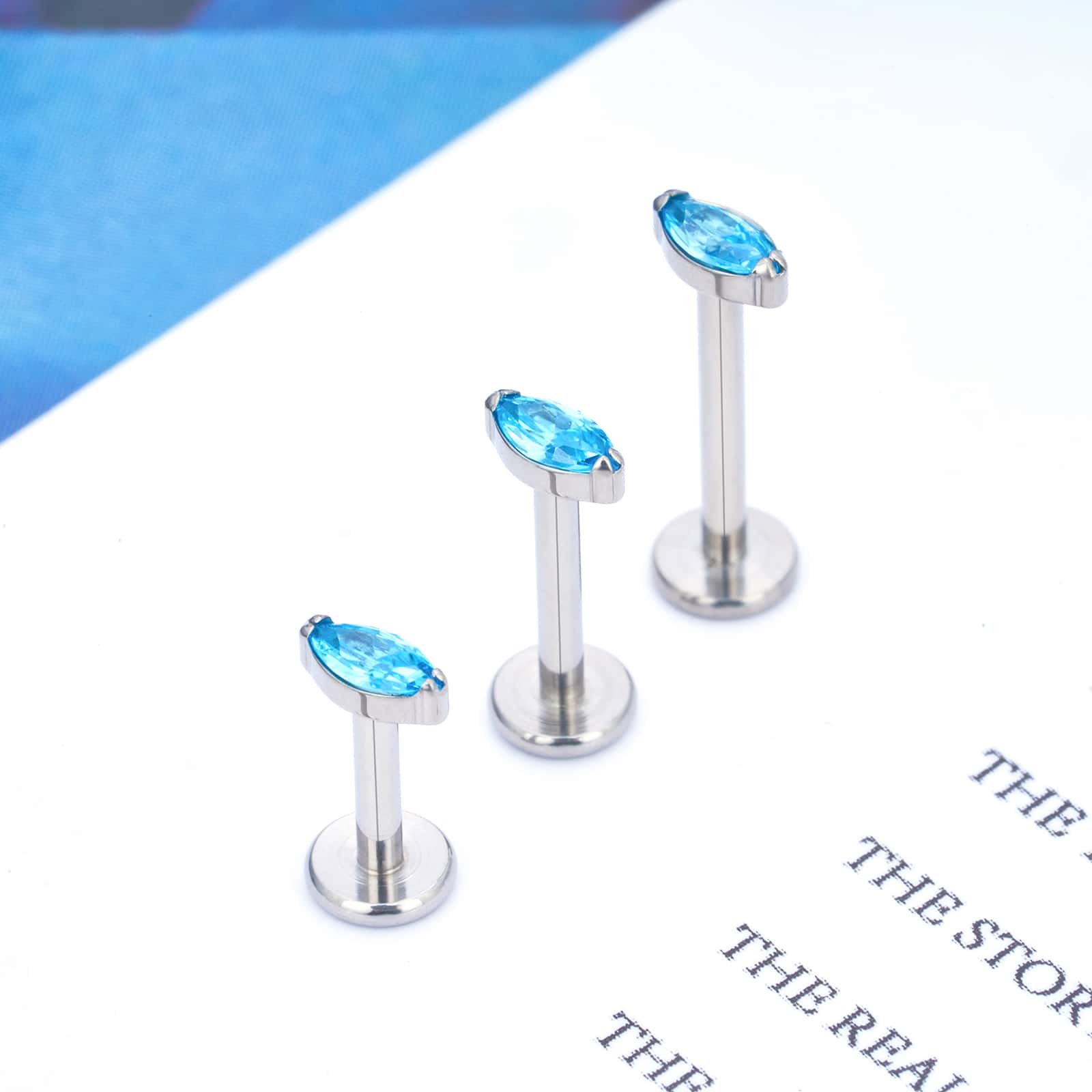 1 Phong Cách Mới G23 Titan Đính Đá Cubic Zirconia Tragus Bông Tai Thời Trang Mũi Nhẫn, Thân Trang Sức Khuyên - Bạc - Xem 1